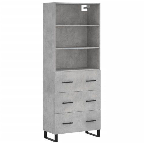 Maison Chic Visoka Komoda - Predalnik betonsko siva 69,5x34x180 cm inženirski les, (21720244) Cene