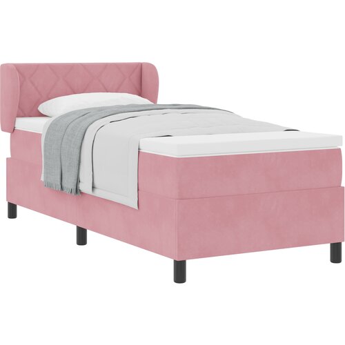 VidaXL Box Spring postelja z vzmetnico Roza 100x200 cm Žamet, (22051377) Slike