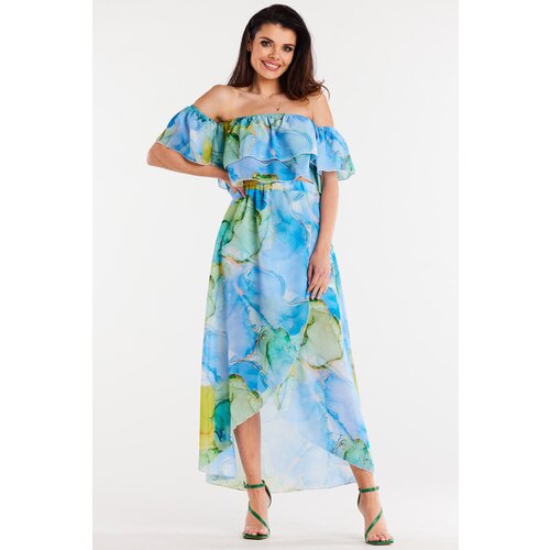 Awama Woman&amp;#039;s Skirt A512 Blue/Pattern Slike