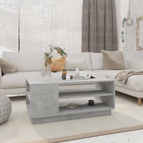 The Living Store Klubska mizica betonsko siva 102x55x43 cm iverna plošča - Klubska Mizica, (21573897) Cene