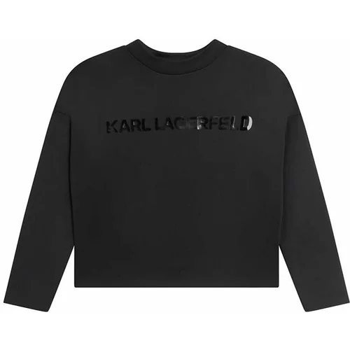 Karl Lagerfeld Dječja dukserica boja: crna, s tiskom