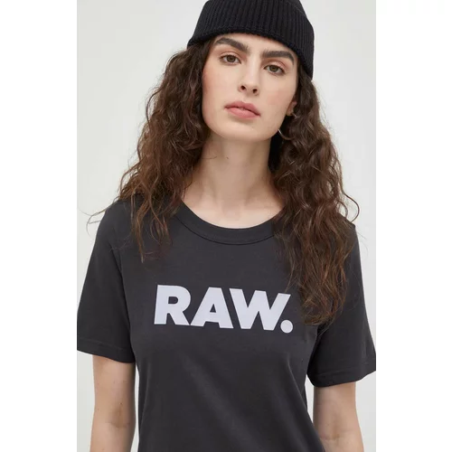 G-star Raw Bombažna kratka majica siva barva
