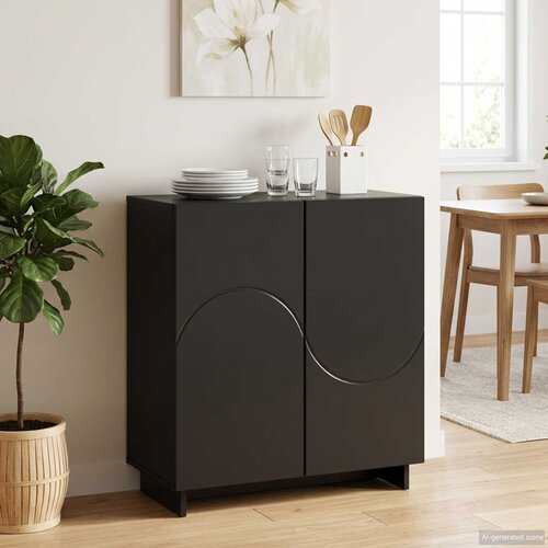  Komoda Crna 67 x 34,5 x 75 cm Konstruirano drvo Slike