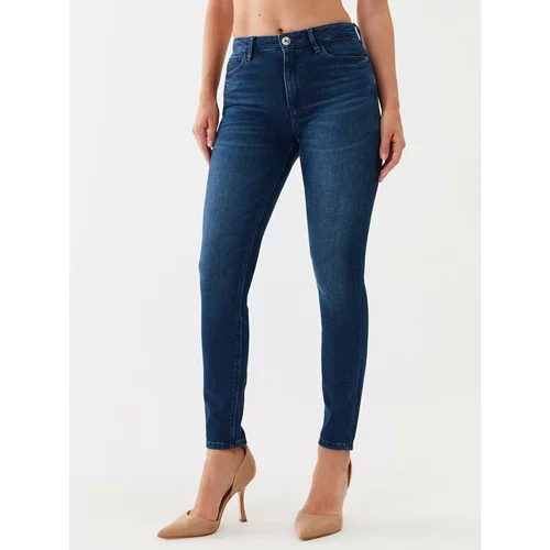 Guess Jeans hlače W3YA46 D52J4 Mornarsko modra Skinny Fit