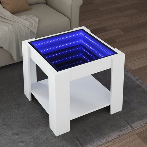 Furnova Klubska mizica LED bela 53x53x45 cm inženirski les, (21914675) Slike