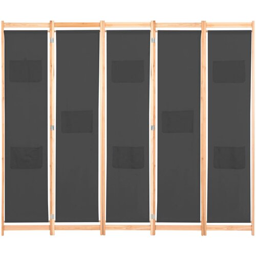 Maison Chic Paravan - Sobne pregrade 5-delni 200x170x4 cm sivo blago, (22111515) Cene