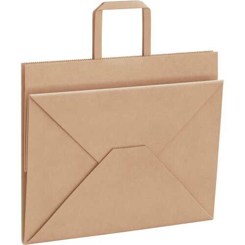  Papirnate vrećice 250 kom s ručkama smeđe 32x22x24 cm Slike