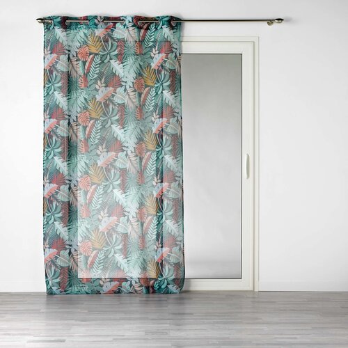 Douceur d int&amp;eacute;rieur PANNEAU A OEILLETS 140 x 240 CM VOILE SABLE IMPRIME JACALA BLEU Multicolour Slike