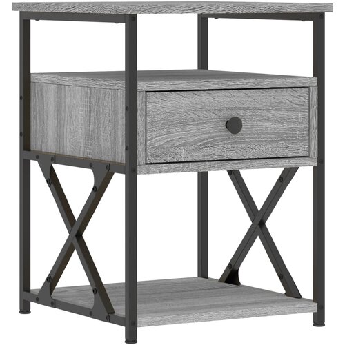 Maison Chic Nočna omarica - Nočna miza siva sonoma 40x42x55 cm inženirski les, (21690364) Slike