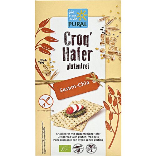 BIO Croq' Oats - brezglutenski hrustljavi kruhki s sezamom in chia semeni - 160 g Cene