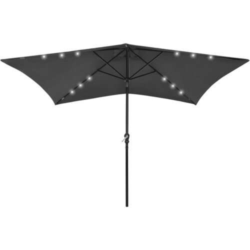 The Living Store Senčnik z LED lučkami jeklo antraciten 2x3 m - Senčnik, (21750252) Cene