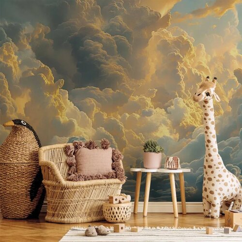  Foto tapeta - Last Breath of the Day: Clouds Illuminated by Evening Glow 490x350 Slike