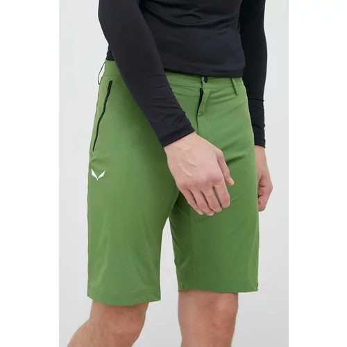 Salewa Kratke outdoor hlače Talveno za muškarce, boja: zelena