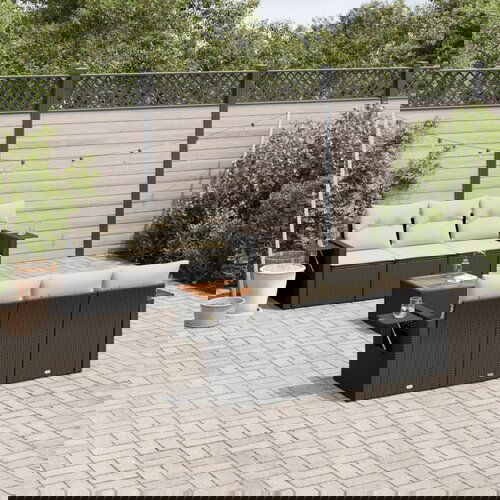 vidaXL 7-dijelni set vrtnih sofa od poliratana s jastucima crni Cijene