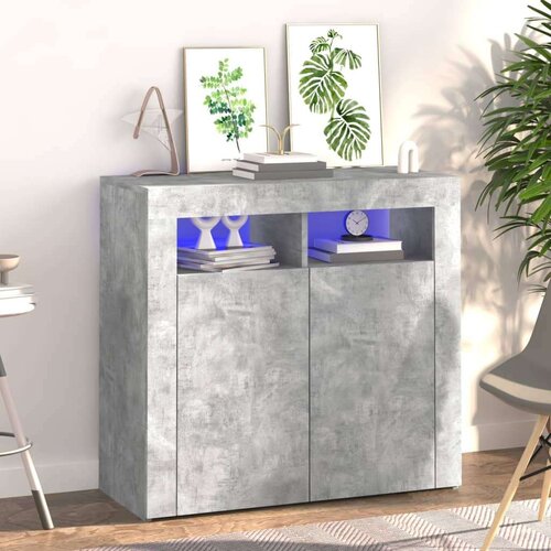  Komoda z LED lučkami betonsko siva 80x35x75 cm, (20656511) Slike