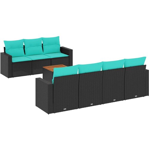  8-dijelni set vrtnih sofa od poliratana s jastucima crni Crna 65.5 x 62 x 69 cm Slike