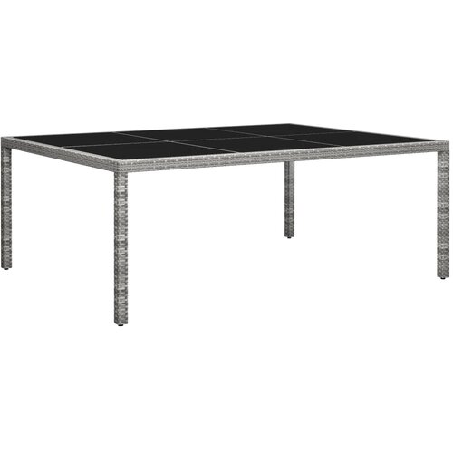 vidaXL Zunanja jedilna miza siva 200x150x74 cm poli ratan Cene