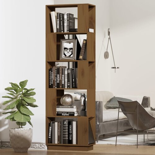  The Living Store Knjižna omara/pregrada medeno rjava 51x25x163,5 cm trden les - Knjižna Omara, (21431570) Slike