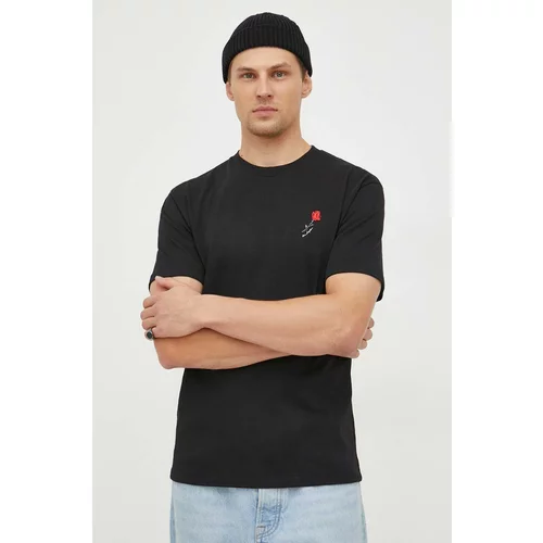 The Kooples Bombažna kratka majica moški, črna barva