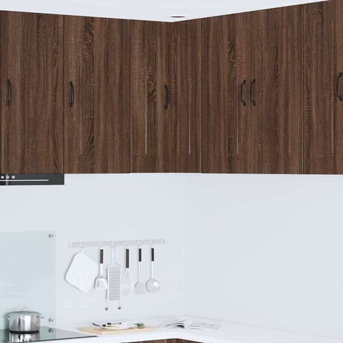 vidaXL Zidni kuhinjski ormarić s policom Smeđi hrast 57 x 57 x 80 cm Cijene