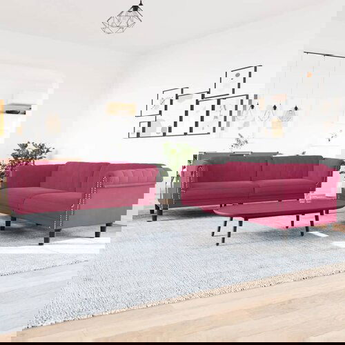  2-dijelni set sofa crvena boja vina bar&amp;scaron;unasti Slike