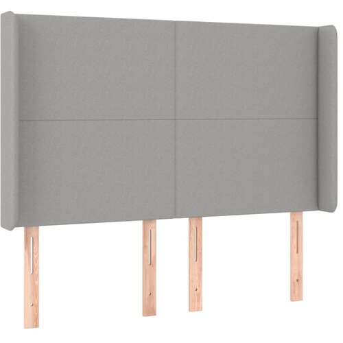  Krevet box spring s madracem LED svjetlosivi 140x190 cm tkanine Slike