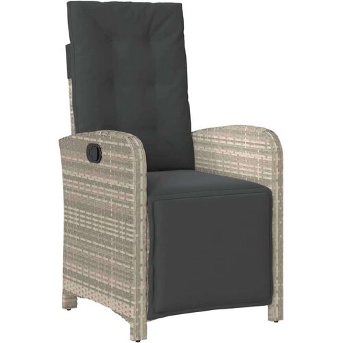 VidaXL 3-dijelni bistro set s jastucima svjetlosivi od poliratana Slike
