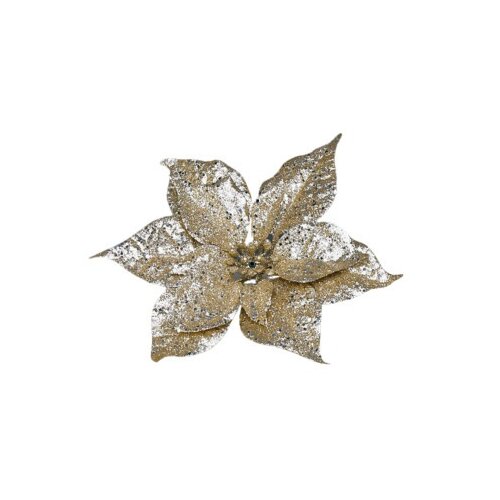  Novogodišnja dekoracija - poinsettia glitter 24cm 733025 - gold - kmg ( 044505 ) Cene