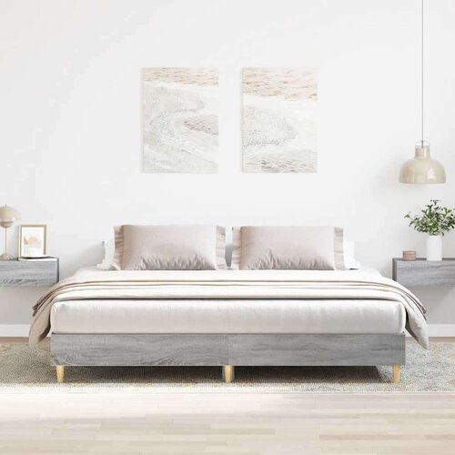  Posteljni okvir brez vzmetnice 200x200 cm inženirski les, (21792791) Cene