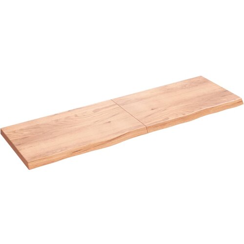  Polica svjetlosmeđa 200x60x6 cm od obrađene hrastovine Slike