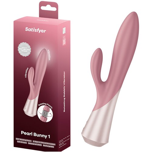 Satisfyer Pearl Bunny 1 vibrator z rotirajućim kuglicama u obliku zeca (rozi) Slike