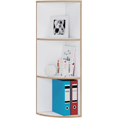 Livetastic KOTNI REGAL 33/100/33 cm bela, medeni hrast Slike
