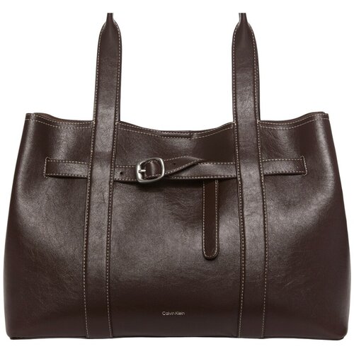 Calvin Klein Jeans Ročne torbice Lv04f3549g Buckle Medium Work Tote Kostanjeva Slike