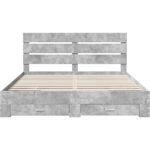  Krevetna konstrukcija s ladicama Betonski sivi 200 x 200 cm Siva 203 x 203 x 100 cm Slike