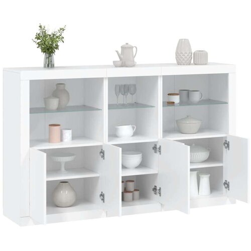  Komoda s LED svjetlima bijela 162 x 37 x 100 cm Cijene