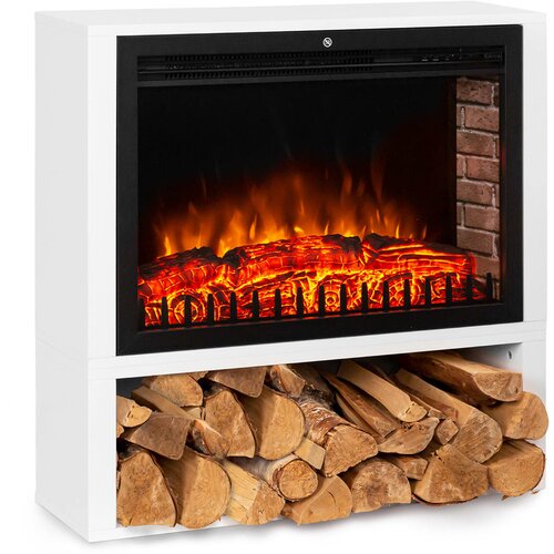 Klarstein Mauna Loa, električni kamin, 2000 W, LED plamen, daljinsko upravljanje, drvena polica, bijeli Slike