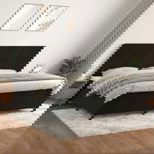  S oprugama i madracem crni 200x200 cm bar&amp;scaron;unasti Slike