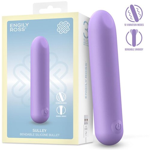 ENGILY ROSS Sulley Vibrating Liquid Silicone Bendable Bullet Lila Slike