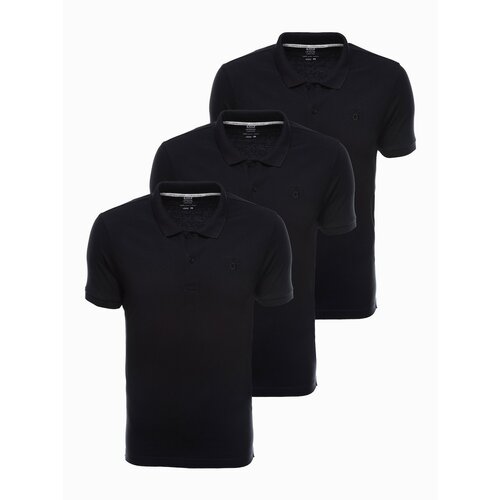 Ombre muška majica clothing polo - black 3 Slike