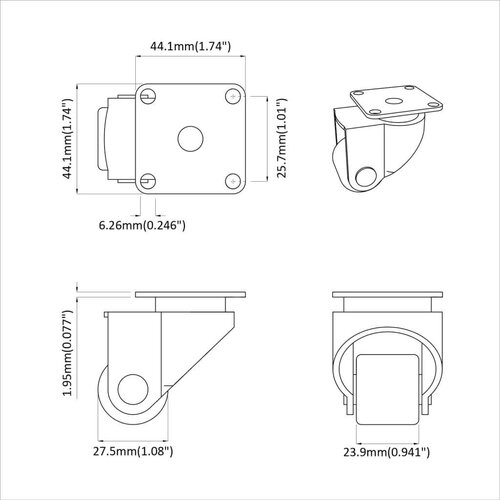  Kaster 2 pcs Srebrno 50 mm Najlon Slike