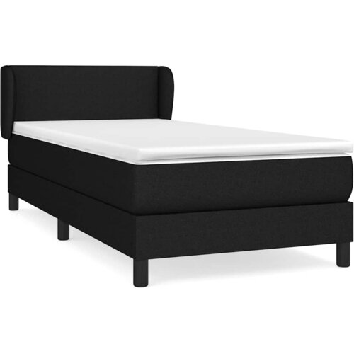  Krevet s oprugama i madracem crni 100 x 200 cm od tkanine Slike