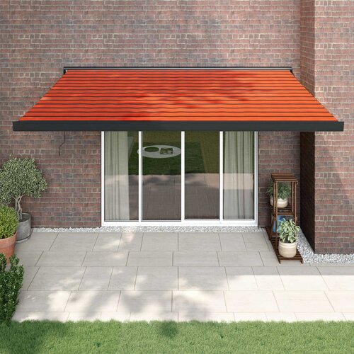 VidaXL Tenda na uvlačenje narančasto-smeđa 4 x 3 m tkanina i aluminij Slike