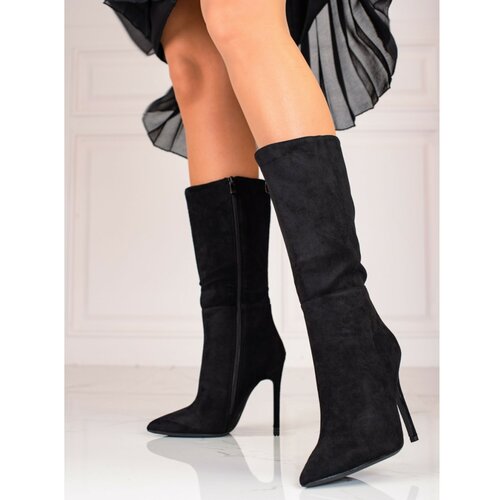TRENDI women's boots on a heel black Cene