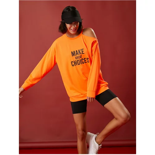 Koton Sweatshirt - Orange - Oversize