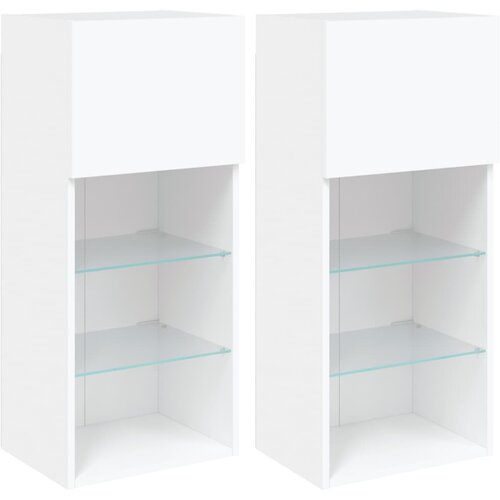 vidaXL TV omarica z LED lučkami 2 kosa bela 40,5x30x90 cm, (20977749) Cene