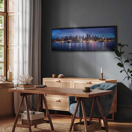  Slika - New York Nights 120x40 U crnom drvenom okviru Slike