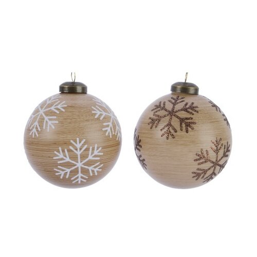 Dekordom novogodišnja dekoracija - hanging bauble glass snowflake 8cm 060651 - kmg ( 043330 ) Cene
