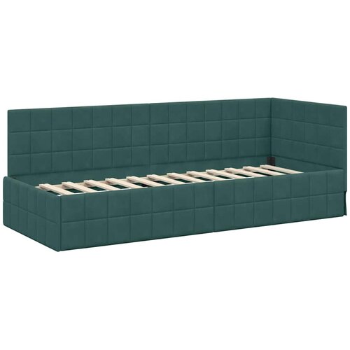  Kutni krevetni okvir s madracem 2 kom. Tamnozelena 80 x 200 cm Slike
