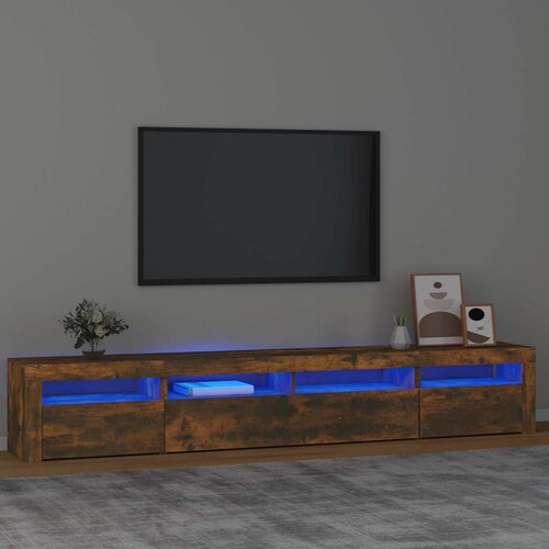 TV ormarić s LED svjetlima boja dimljenog hrasta 240x35x40 cm Cijene