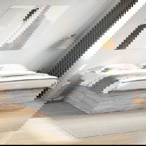 Furnova Posteljni okvir siva sonoma 200x200 cm inženirski les, (21933887) Slike